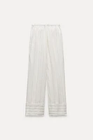 100% LINEN STRIPED PANTS