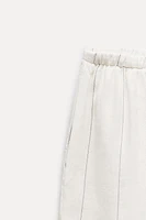 100% LINEN STRIPED PANTS