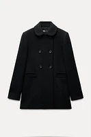 DOUBLE BREASTED WOOL BLEND COAT