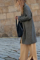 HERRINGBONE DROPPED SHOULDER COAT