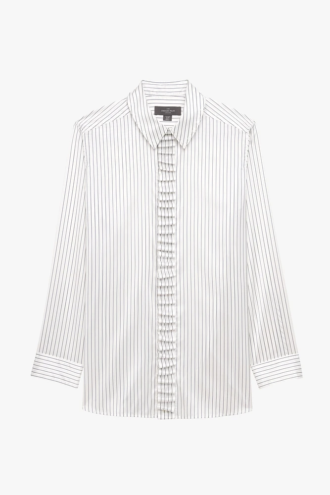 Zara STRIPED FRILL FRONT SHIRT X STEFANO PILATI | Square One