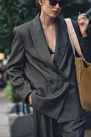 DOUBLE BREASTED SHOULDER PAD BLAZER