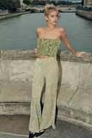 FLARED SEQUIN PANTS