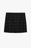 WOOL BLEND STRAWBERRY SKIRT X STEFANO PILATI