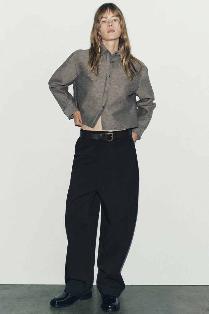 CROPPED PLEATED SHIRT ZW COLLECTION