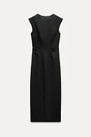 RUCHED MIDI DRESS