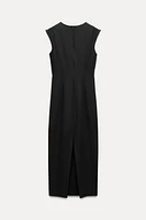 RUCHED MIDI DRESS