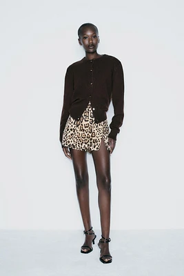 ANIMAL PRINT SPLIT SKIRT