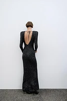 SHOULDER PADS SEQUIN DRESS ZW COLLECTION