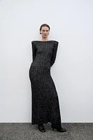 SHOULDER PADS SEQUIN DRESS ZW COLLECTION