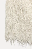 FRINGED MINI DRESS WITH METALLIC THREAD