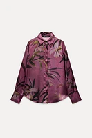 FLORAL PRINT SATIN EFFECT BLOUSE