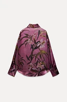 FLORAL PRINT SATIN EFFECT BLOUSE