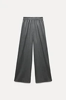 WIDE LEG PINSTRIPE PANTS