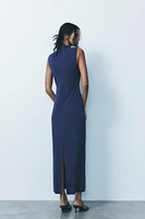 RUCHED MIDI DRESS