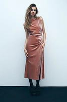 VELVET MIDI DRESS