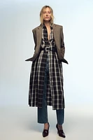 PLAID MIDI SHIRT DRESS