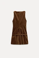 BELTED CORDUROY DRESS