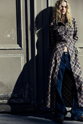 PLAID SHIRT DRESS