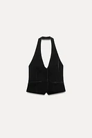 BUTTONED HALTER TOP