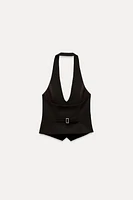 BUTTONED HALTER TOP