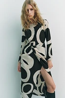 PRINTED MIDI DRESS