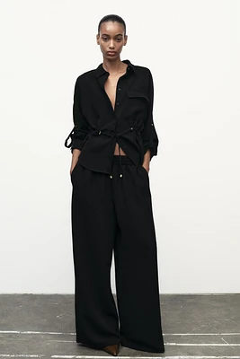 WIDE LEG CREPE PANTS