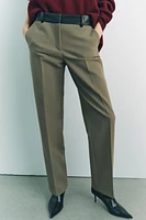 FAUX LEATHER COMBINATION PANTS