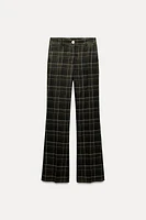 STRAIGHT FIT PLAID PANTS