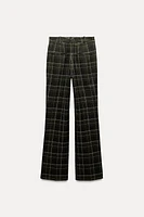 STRAIGHT FIT PLAID PANTS