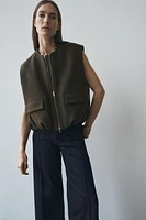 WOOL BLEND VOLUMINOUS VEST ZW COLLECTION