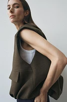 WOOL BLEND VOLUMINOUS VEST ZW COLLECTION