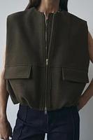 WOOL BLEND VOLUMINOUS VEST ZW COLLECTION