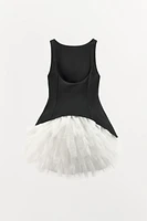 VOLUMINOUS TULLE MINI DRESS