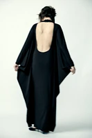 LONG BATWING SLEEVE CAPE DRESS