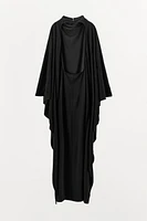 LONG BATWING SLEEVE CAPE DRESS