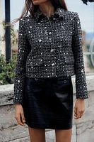 TEXTURED SEQUIN JACKET