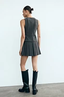 BOX PLEAT STRIPED VEST DRESS