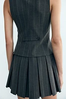 BOX PLEAT STRIPED VEST DRESS