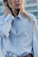 ELASTIC HEM POPLIN SHIRT