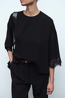 BLOUSE WITH LACE SLEEVES