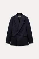 100% WOOL DOUBLE BREASTED BLAZER ZW COLLECTION