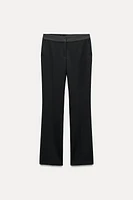 TUXEDO PANTS WITH COMBINATION SATIN EFFECT WAIST