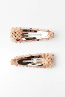 TWO PACK OF BEADED HAIR CLIPS