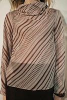 STRIPED DRAPED BLOUSE ZW COLLECTION