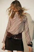 STRIPED DRAPED BLOUSE ZW COLLECTION