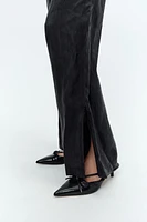 WIDE LEG ZIPPER PANTS