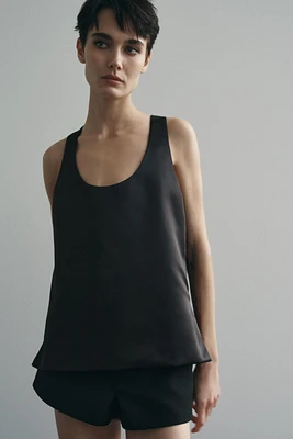 HEAVYWEIGHT SATIN MINIMALIST TOP