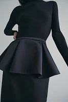 HEAVYWEIGHT SATIN PEPLUM SKIRT