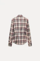 PLAID SHOULDER PAD SHIRT ZW COLLECTION